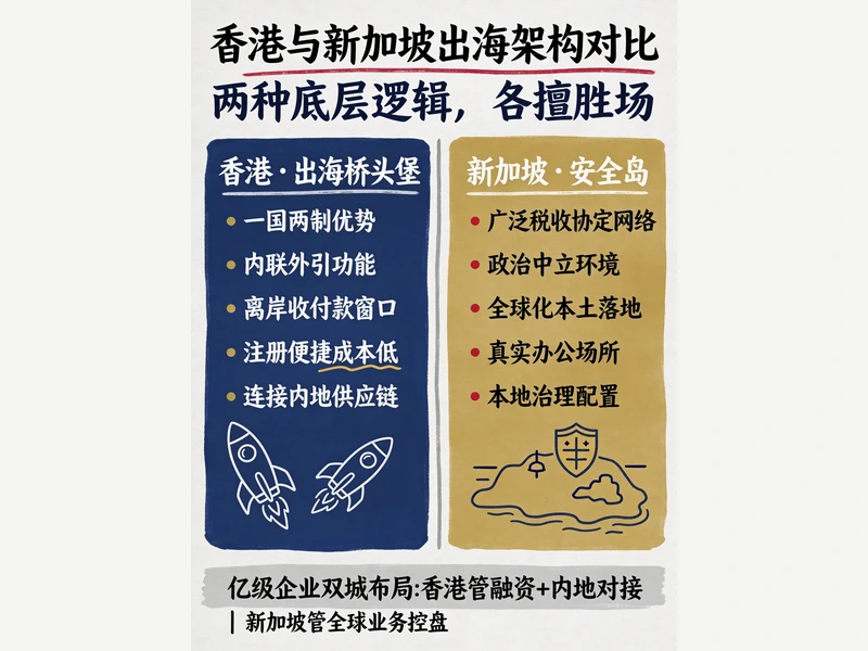 香港“前哨”VS新加坡“控盘”：亿级外贸企业出海架构...