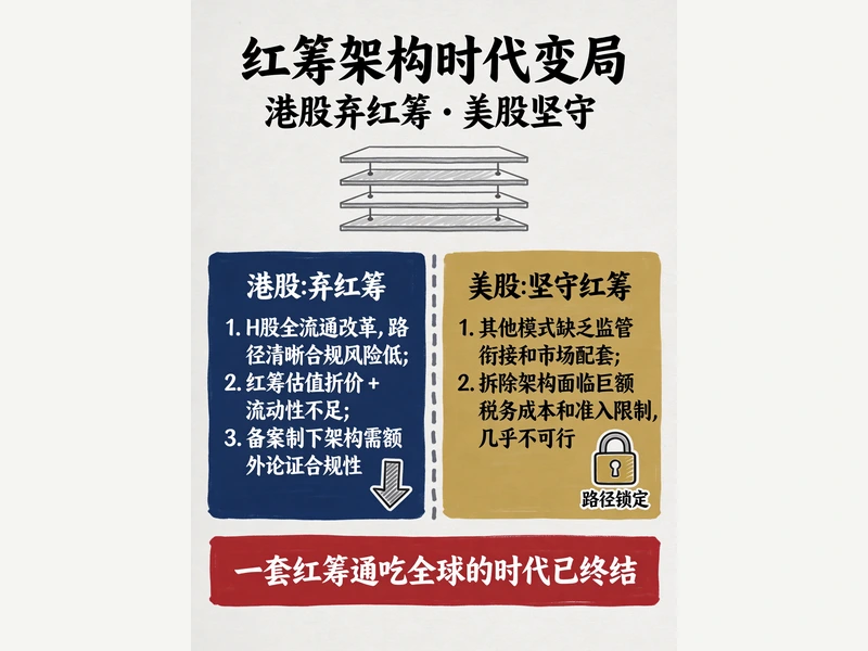 红筹架构二十年变局港股H股替代美股VIE依赖对比