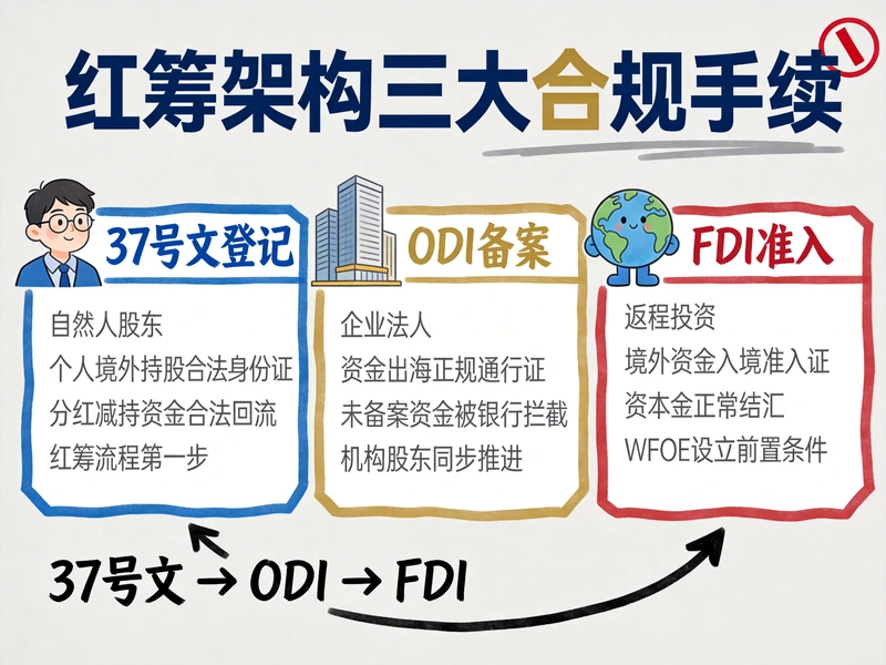 红筹架构37号文ODI FDI区别与联动合规流程