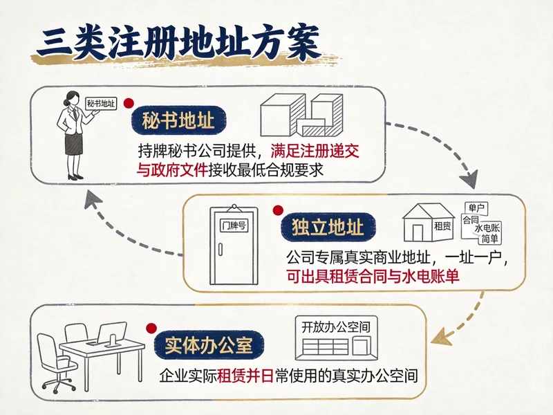 三类注册地址方案